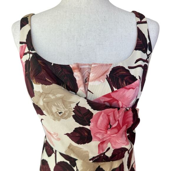 Talbots Rose Garden Pink Floral Sleeveless Dress 8P - Picture 6 of 10